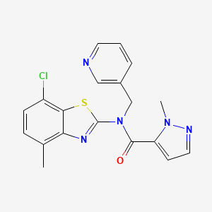 N-(7-chloro-4-methylbenzo[d]thiazol-2-yl)-1-methyl-N-(pyridin-3-ylmethyl)-1H-pyrazole-5-carboxamide