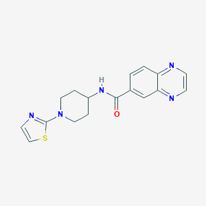 molecular formula C17H17N5OS B2873744 N-[1-(1,3-THIAZOL-2-YL)PIPERIDIN-4-YL]QUINOXALINE-6-CARBOXAMIDE CAS No. 1448131-55-2