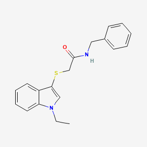 molecular formula C19H20N2OS B2873752 N-benzyl-2-((1-ethyl-1H-indol-3-yl)thio)acetamide CAS No. 851412-00-5