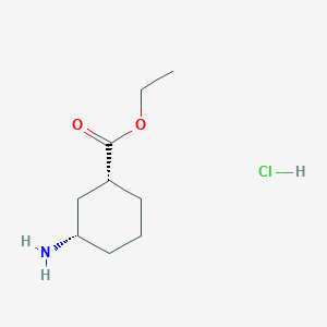 molecular formula C9H18ClNO2 B2873755 ethyl (1R,3S)-3-aminocyclohexane-1-carboxylate hydrochloride CAS No. 1898181-18-4