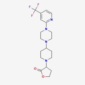 molecular formula C19H25F3N4O2 B2873756 3-(4-(4-(4-(trifluoromethyl)pyridin-2-yl)piperazin-1-yl)piperidin-1-yl)dihydrofuran-2(3H)-one CAS No. 2034201-75-5