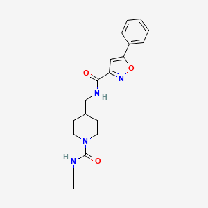 molecular formula C21H28N4O3 B2873769 N-((1-(tert-butylcarbamoyl)piperidin-4-yl)methyl)-5-phenylisoxazole-3-carboxamide CAS No. 1234860-56-0