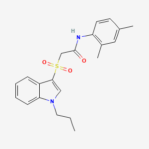 molecular formula C21H24N2O3S B2873786 N-(2,4-dimethylphenyl)-2-((1-propyl-1H-indol-3-yl)sulfonyl)acetamide CAS No. 850932-60-4