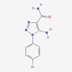 molecular formula C9H8BrN5O B2873789 5-amino-1-(4-bromophenyl)-1H-1,2,3-triazole-4-carboxamide CAS No. 929837-67-2