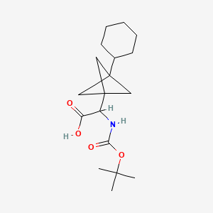 2-(3-Cyclohexyl-1-bicyclo[1.1.1]pentanyl)-2-[(2-methylpropan-2-yl)oxycarbonylamino]acetic acid