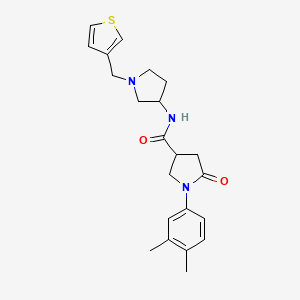 1-(3,4-dimethylphenyl)-5-oxo-N-{1-[(thiophen-3-yl)methyl]pyrrolidin-3-yl}pyrrolidine-3-carboxamide