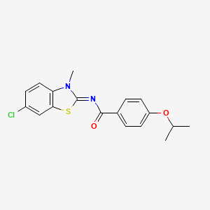 (Z)-N-(6-chloro-3-methylbenzo[d]thiazol-2(3H)-ylidene)-4-isopropoxybenzamide