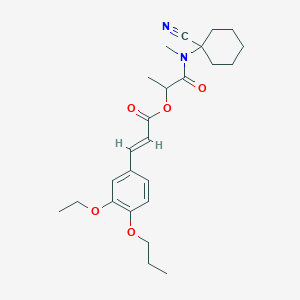 [1-[(1-cyanocyclohexyl)-methylamino]-1-oxopropan-2-yl] (E)-3-(3-ethoxy-4-propoxyphenyl)prop-2-enoate