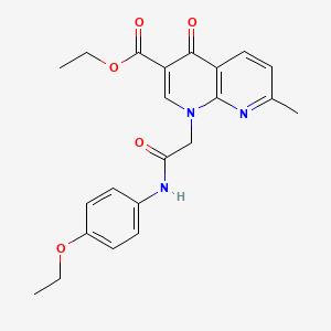 molecular formula C22H23N3O5 B2873813 ethyl 1-{[(4-ethoxyphenyl)carbamoyl]methyl}-7-methyl-4-oxo-1,4-dihydro-1,8-naphthyridine-3-carboxylate CAS No. 899725-29-2