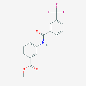molecular formula C16H12F3NO3 B287382 Methyl 3-(3-trifluoromethylbenzamido)benzoate 