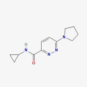 molecular formula C12H16N4O B2873829 N-cyclopropyl-6-(pyrrolidin-1-yl)pyridazine-3-carboxamide CAS No. 1396872-15-3