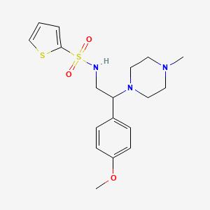 molecular formula C18H25N3O3S2 B2873833 N-[2-(4-methoxyphenyl)-2-(4-methylpiperazin-1-yl)ethyl]thiophene-2-sulfonamide CAS No. 898449-00-8