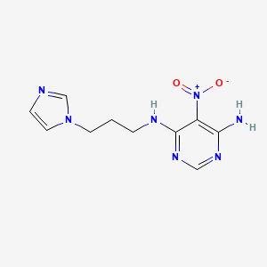 molecular formula C10H13N7O2 B2873841 N4-[3-(1H-imidazol-1-yl)propyl]-5-nitropyrimidine-4,6-diamine CAS No. 306290-83-5