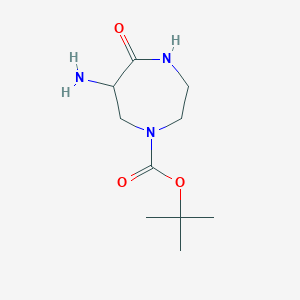 molecular formula C10H19N3O3 B2873842 Tert-butyl 6-amino-5-oxo-1,4-diazepane-1-carboxylate CAS No. 1779476-17-3