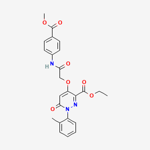 molecular formula C24H23N3O7 B2873846 ethyl 4-({[4-(methoxycarbonyl)phenyl]carbamoyl}methoxy)-1-(2-methylphenyl)-6-oxo-1,6-dihydropyridazine-3-carboxylate CAS No. 899730-01-9
