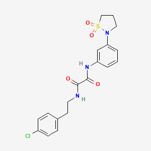 molecular formula C19H20ClN3O4S B2873861 N1-(4-chlorophenethyl)-N2-(3-(1,1-dioxidoisothiazolidin-2-yl)phenyl)oxalamide CAS No. 1105206-61-8