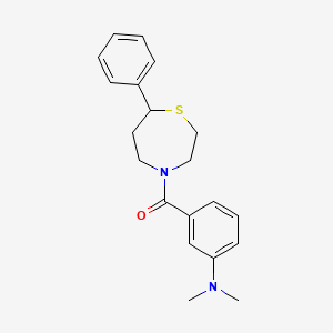 molecular formula C20H24N2OS B2873867 N,N-dimethyl-3-(7-phenyl-1,4-thiazepane-4-carbonyl)aniline CAS No. 1797288-88-0