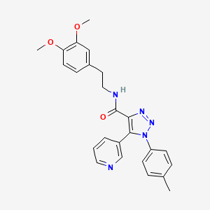 molecular formula C25H25N5O3 B2873900 N-[2-(3,4-dimethoxyphenyl)ethyl]-1-(4-methylphenyl)-5-(pyridin-3-yl)-1H-1,2,3-triazole-4-carboxamide CAS No. 1207037-52-2