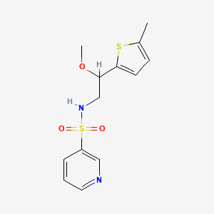 molecular formula C13H16N2O3S2 B2873902 N-[2-Methoxy-2-(5-methylthiophen-2-YL)ethyl]pyridine-3-sulfonamide CAS No. 1797554-21-2