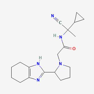 molecular formula C19H27N5O B2873940 n-(1-Cyano-1-cyclopropylethyl)-2-[2-(4,5,6,7-tetrahydro-1h-1,3-benzodiazol-2-yl)pyrrolidin-1-yl]acetamide CAS No. 2109282-87-1