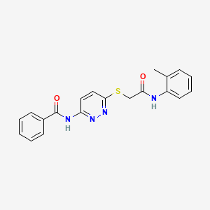 molecular formula C20H18N4O2S B2873975 N-(6-((2-oxo-2-(o-tolylamino)ethyl)thio)pyridazin-3-yl)benzamide CAS No. 1021090-25-4