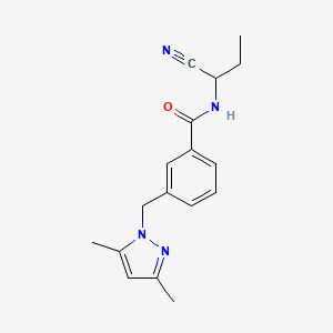 molecular formula C17H20N4O B2874017 N-(1-cyanopropyl)-3-[(3,5-dimethyl-1H-pyrazol-1-yl)methyl]benzamide CAS No. 1311875-63-4