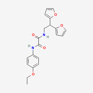 molecular formula C20H20N2O5 B2874018 N-[2,2-bis(furan-2-yl)ethyl]-N'-(4-ethoxyphenyl)ethanediamide CAS No. 2309804-46-2