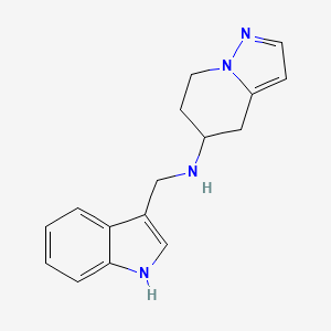 molecular formula C16H18N4 B2874033 N-((1H-indol-3-yl)methyl)-4,5,6,7-tetrahydropyrazolo[1,5-a]pyridin-5-amine CAS No. 2034380-10-2