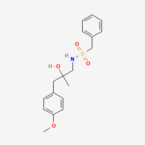 molecular formula C18H23NO4S B2874052 N-(2-hydroxy-3-(4-methoxyphenyl)-2-methylpropyl)-1-phenylmethanesulfonamide CAS No. 1396799-46-4