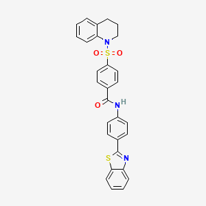 molecular formula C29H23N3O3S2 B2874058 N-(4-(benzo[d]thiazol-2-yl)phenyl)-4-((3,4-dihydroquinolin-1(2H)-yl)sulfonyl)benzamide CAS No. 361173-86-6