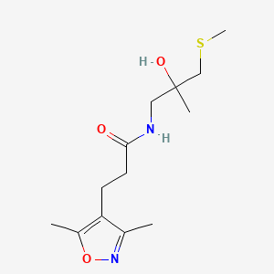 3-(3,5-dimethylisoxazol-4-yl)-N-(2-hydroxy-2-methyl-3-(methylthio)propyl)propanamide