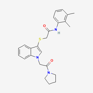 molecular formula C24H27N3O2S B2874064 N-(2,3-dimethylphenyl)-2-((1-(2-oxo-2-(pyrrolidin-1-yl)ethyl)-1H-indol-3-yl)thio)acetamide CAS No. 877658-69-0