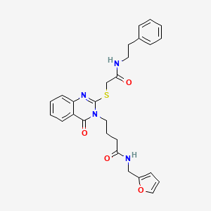 N-(furan-2-ylmethyl)-4-(4-oxo-2-((2-oxo-2-(phenethylamino)ethyl)thio)quinazolin-3(4H)-yl)butanamide
