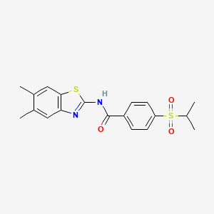 molecular formula C19H20N2O3S2 B2874068 N-(5,6-dimethylbenzo[d]thiazol-2-yl)-4-(isopropylsulfonyl)benzamide CAS No. 941868-71-9
