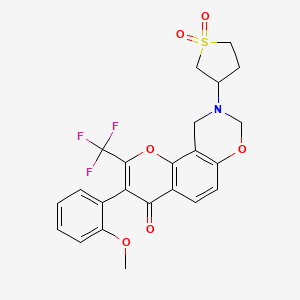 9-(1,1-dioxidotetrahydrothiophen-3-yl)-3-(2-methoxyphenyl)-2-(trifluoromethyl)-9,10-dihydrochromeno[8,7-e][1,3]oxazin-4(8H)-one