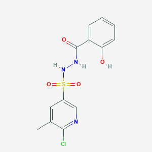 molecular formula C13H12ClN3O4S B2874077 N'-[(6-chloro-5-methylpyridin-3-yl)sulfonyl]-2-hydroxybenzohydrazide CAS No. 1356559-04-0