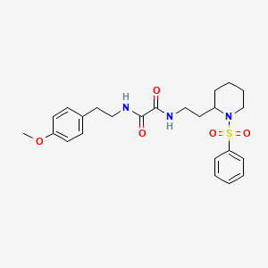molecular formula C24H31N3O5S B2874086 N-{2-[1-(benzenesulfonyl)piperidin-2-yl]ethyl}-N'-[2-(4-methoxyphenyl)ethyl]ethanediamide CAS No. 898415-00-4