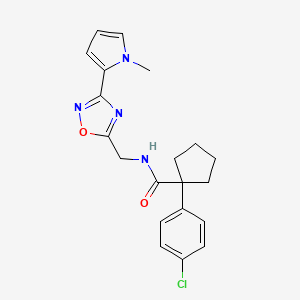 1-(4-chlorophenyl)-N-((3-(1-methyl-1H-pyrrol-2-yl)-1,2,4-oxadiazol-5-yl)methyl)cyclopentanecarboxamide