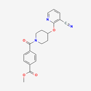 molecular formula C20H19N3O4 B2874142 4-(4-((3-氰基吡啶-2-基)氧代)哌啶-1-羰基)苯甲酸甲酯 CAS No. 1797861-72-3