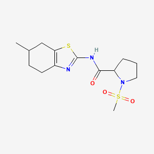 molecular formula C14H21N3O3S2 B2874172 1-methanesulfonyl-N-(6-methyl-4,5,6,7-tetrahydro-1,3-benzothiazol-2-yl)pyrrolidine-2-carboxamide CAS No. 1219265-96-9