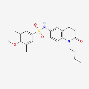 molecular formula C22H28N2O4S B2874178 N-(1-butyl-2-oxo-1,2,3,4-tetrahydroquinolin-6-yl)-4-methoxy-3,5-dimethylbenzenesulfonamide CAS No. 946326-12-1