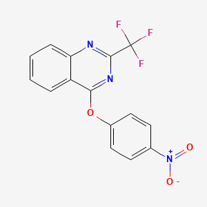 molecular formula C15H8F3N3O3 B2874212 4-(4-Nitrophenoxy)-2-(trifluoromethyl)quinazoline CAS No. 303148-92-7