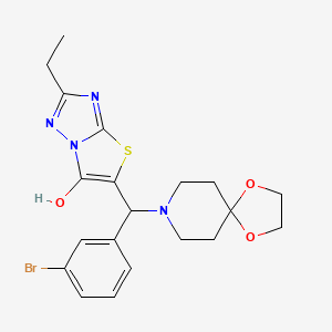 5-((3-Bromophenyl)(1,4-dioxa-8-azaspiro[4.5]decan-8-yl)methyl)-2-ethylthiazolo[3,2-b][1,2,4]triazol-6-ol