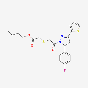 2-[[2-[3-(4-Fluorophenyl)-5-thiophen-2-yl-3,4-dihydropyrazol-2-yl]-2-oxoethyl]thio]acetic acid butyl ester