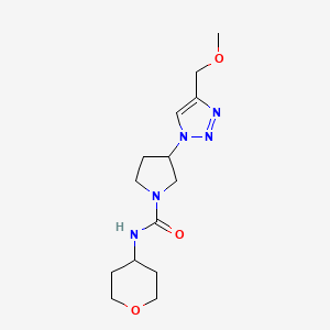 molecular formula C14H23N5O3 B2874239 3-[4-(methoxymethyl)-1H-1,2,3-triazol-1-yl]-N-(oxan-4-yl)pyrrolidine-1-carboxamide CAS No. 2310152-83-9