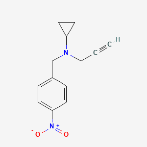 molecular formula C13H14N2O2 B2874263 N-[(4-Nitrophenyl)methyl]-N-prop-2-ynylcyclopropanamine CAS No. 1645429-88-4