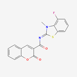 molecular formula C18H11FN2O3S B2874266 N-[(2Z)-4-fluoro-3-methyl-2,3-dihydro-1,3-benzothiazol-2-ylidene]-2-oxo-2H-chromene-3-carboxamide CAS No. 868375-16-0