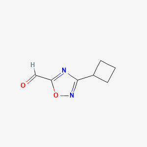 molecular formula C7H8N2O2 B2874270 3-Cyclobutyl-1,2,4-oxadiazole-5-carbaldehyde CAS No. 1492748-82-9