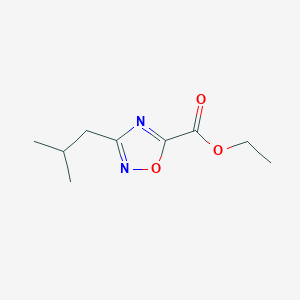 molecular formula C9H14N2O3 B2874276 Ethyl 3-(2-methylpropyl)-1,2,4-oxadiazole-5-carboxylate CAS No. 1341475-92-0