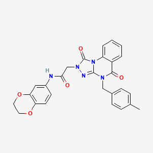 molecular formula C27H23N5O5 B2874315 N-(2,3-dihydro-1,4-benzodioxin-6-yl)-2-{4-[(4-methylphenyl)methyl]-1,5-dioxo-1H,2H,4H,5H-[1,2,4]triazolo[4,3-a]quinazolin-2-yl}acetamide CAS No. 1242966-47-7